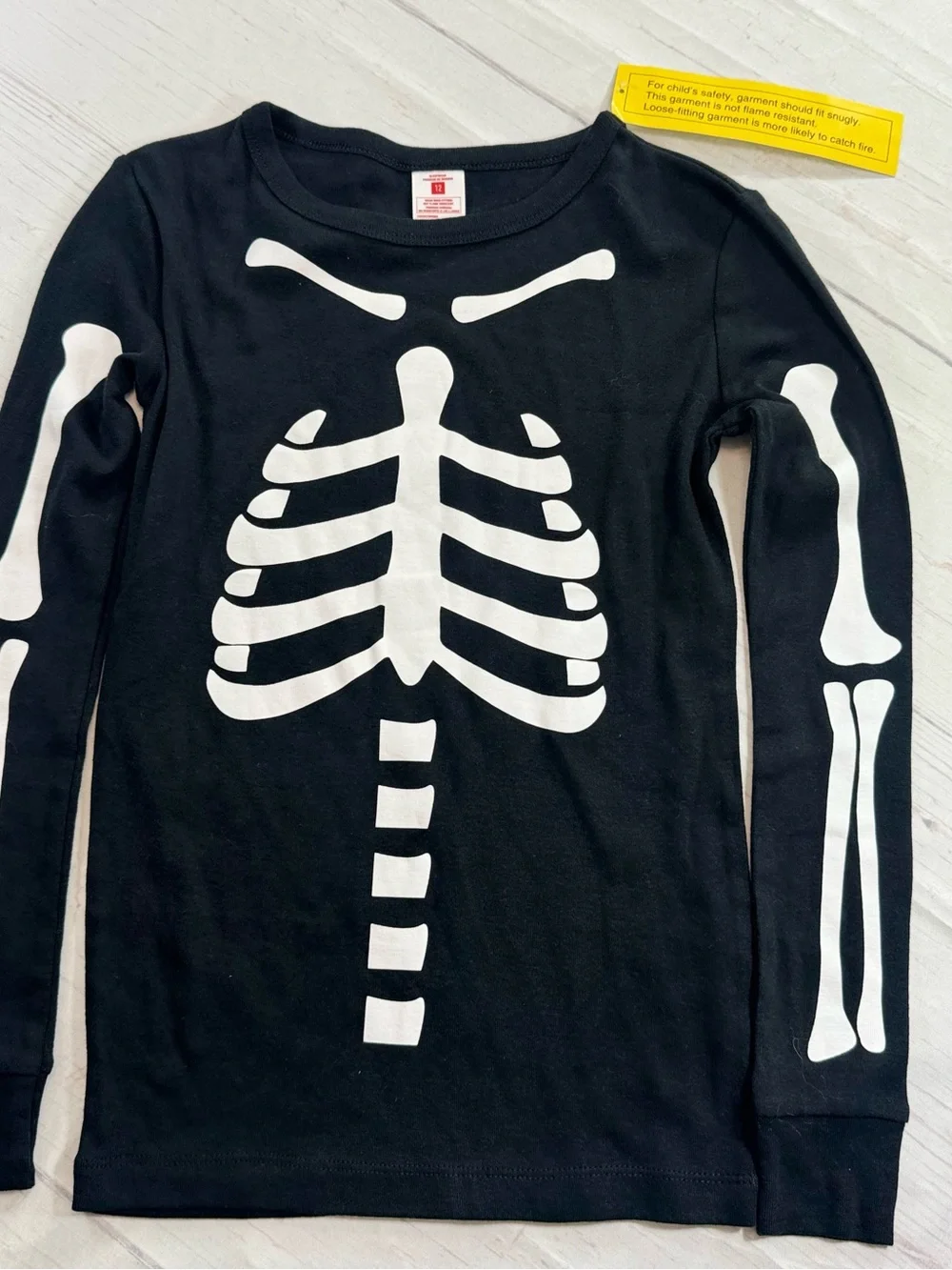 Kids Skeleton Halloween Pajama Set – Size 12 NWT